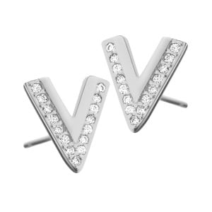 Srebrne kolczyki w kształcie litery V