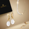 Komplet biżuterii perłowej - naszyjnik i kolczyki z naturalnymi perłami