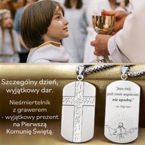 NIEŚMIERTELNIK - Z KRZYŻEM - dla chłopca - pierwsza komunia święta - jezu mój - bejessa - PL (2)